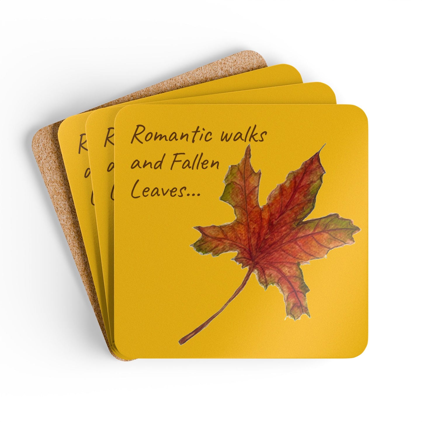 Corkwood Coaster Set - leaves