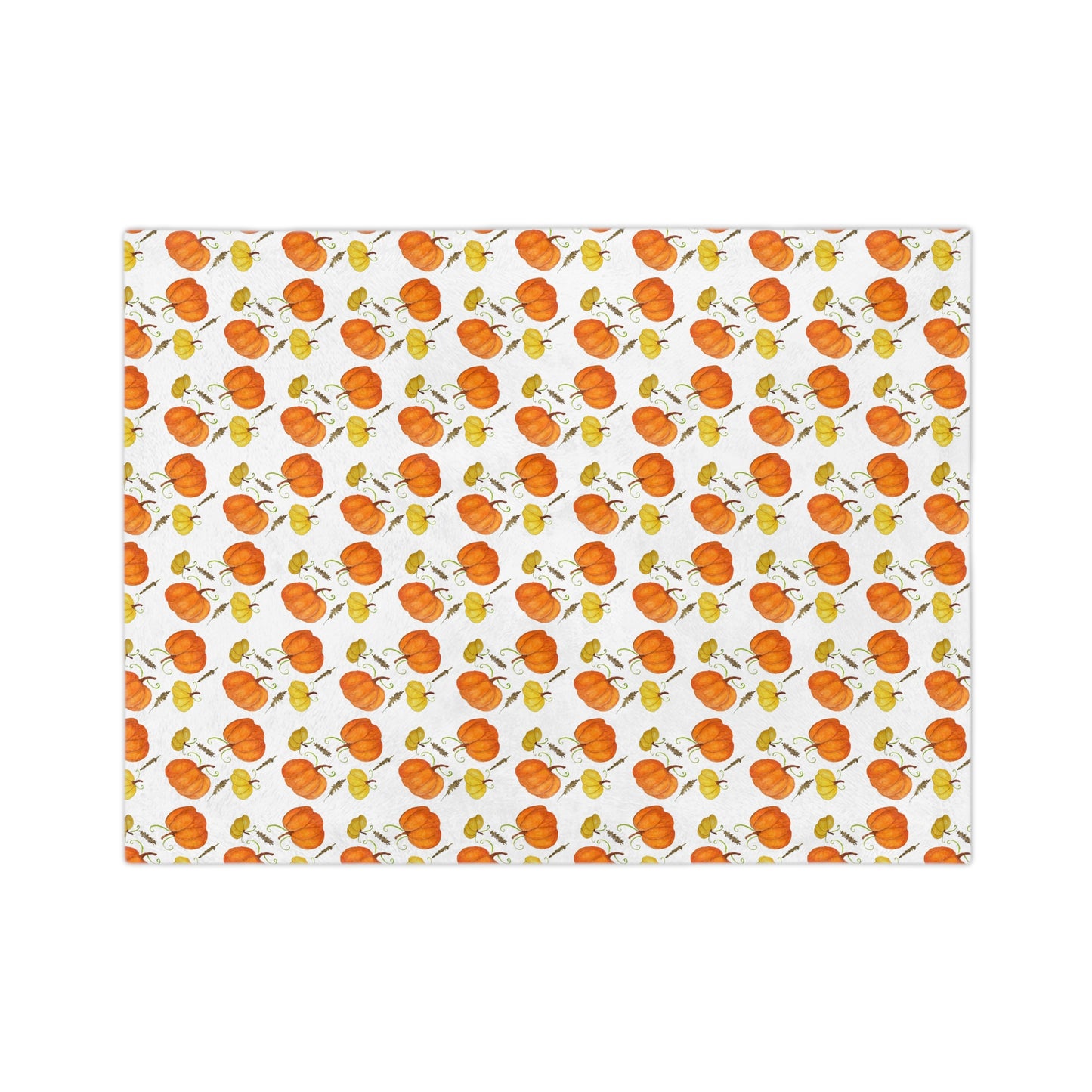 Velveteen Microfiber Blanket- pumpkins and leaf