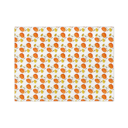 Velveteen Microfiber Blanket- pumpkins and leaf