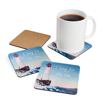 Corkwood Coaster Set - lighthouse