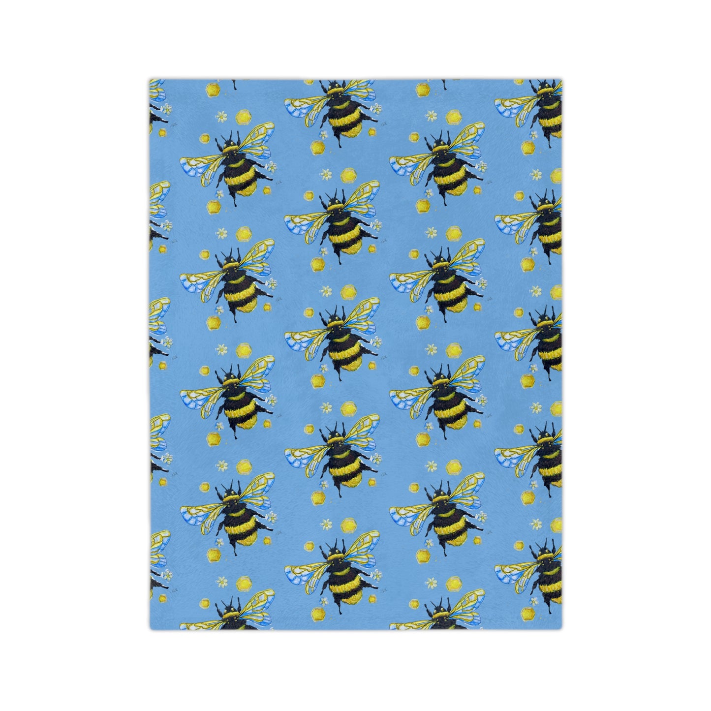 Velveteen Microfiber Blanket- bees