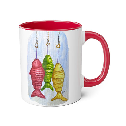 Accent Mugs, 11oz - fish hooks