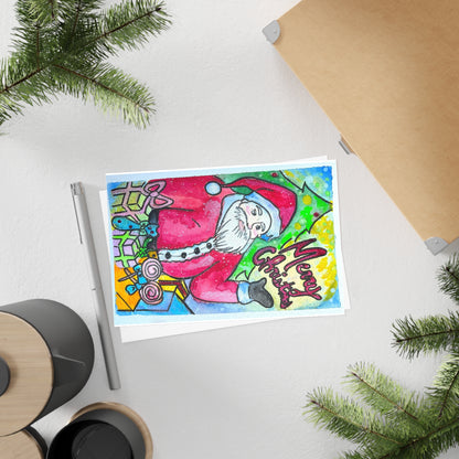 Festive Santa Postcards - 10 Pack for Holiday Greetings