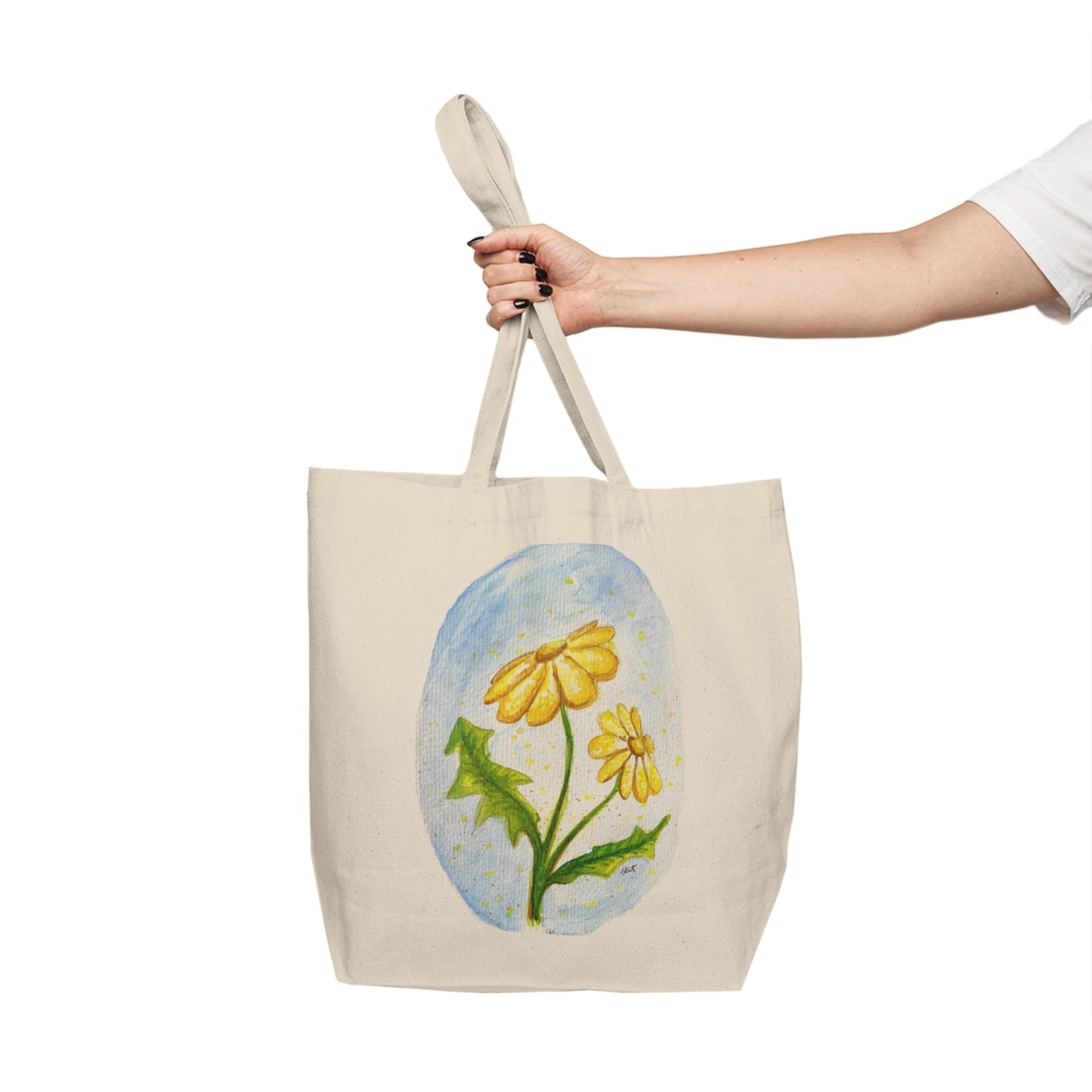 Canvas Shopping Tote - Daisy