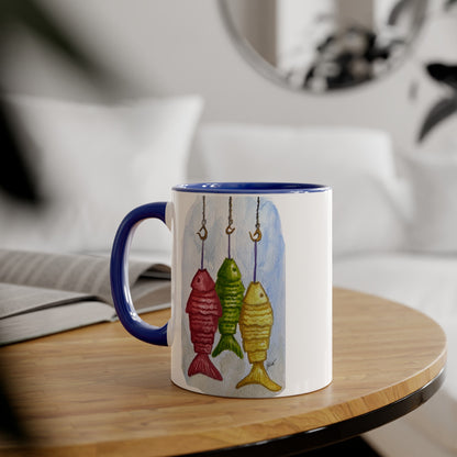 Accent Mugs, 11oz - fish hooks