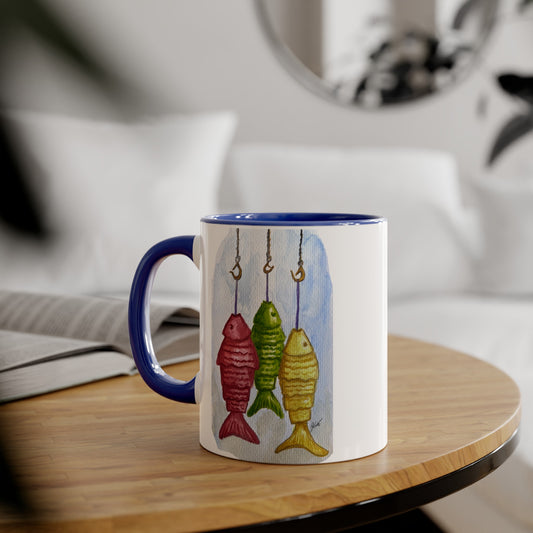 Accent Mugs, 11oz - fish hooks