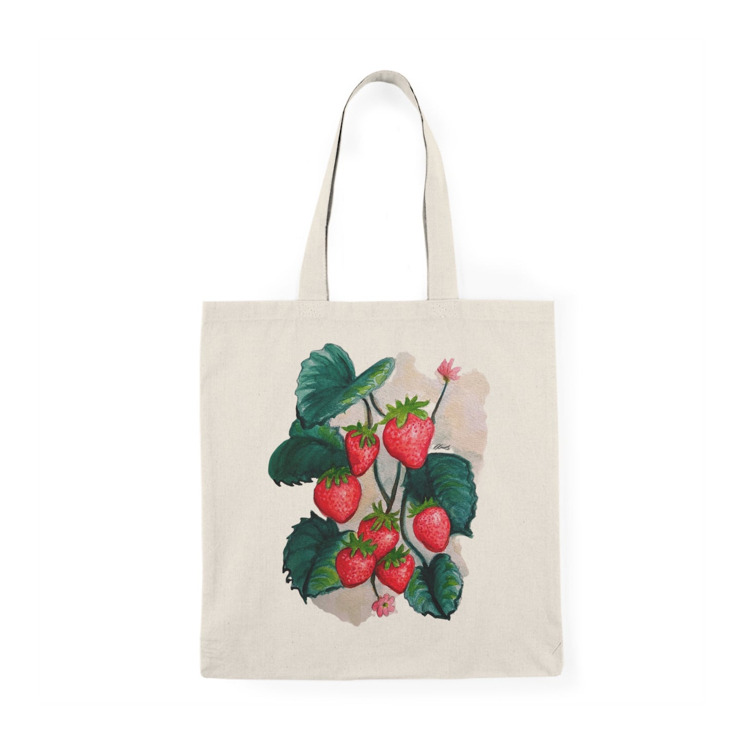 Natural Tote Bag - Strawberries