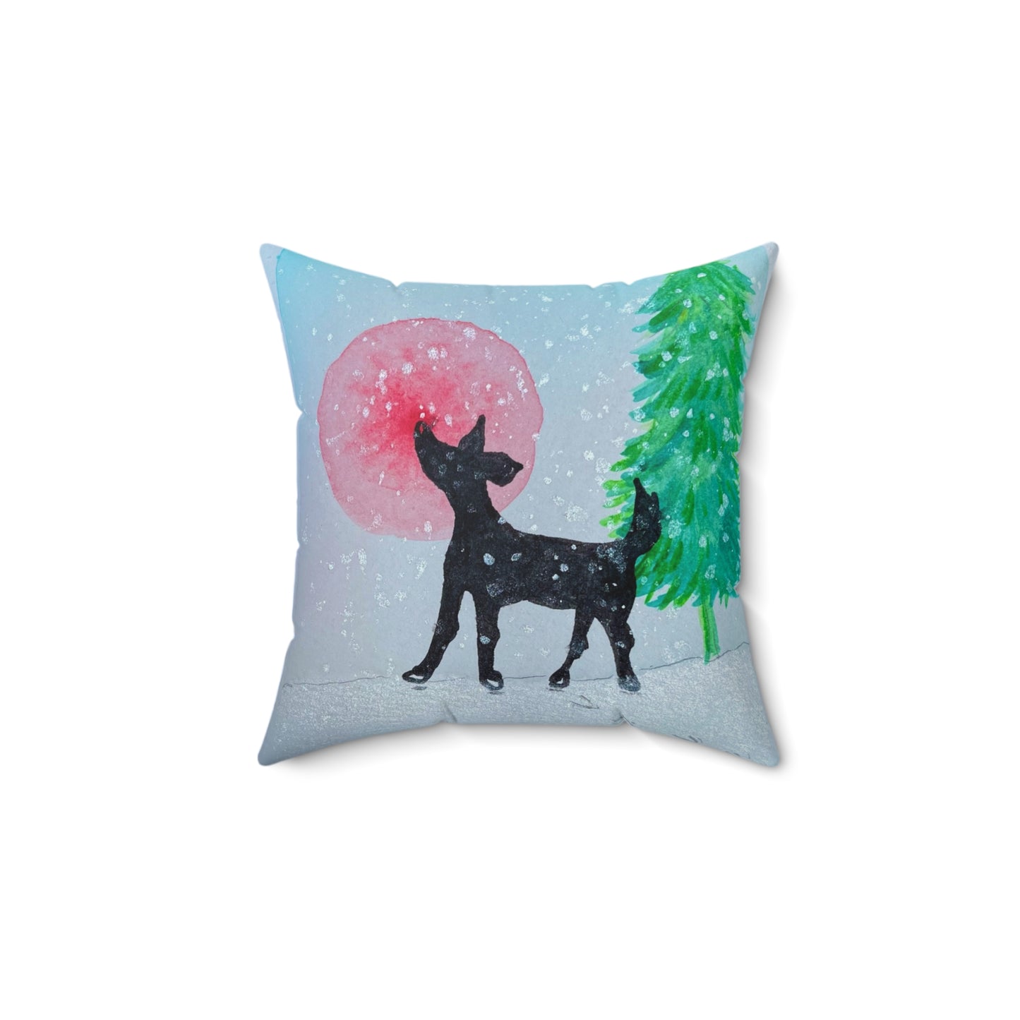 Winter-Themed Decorative Pillow with Raindeer Design