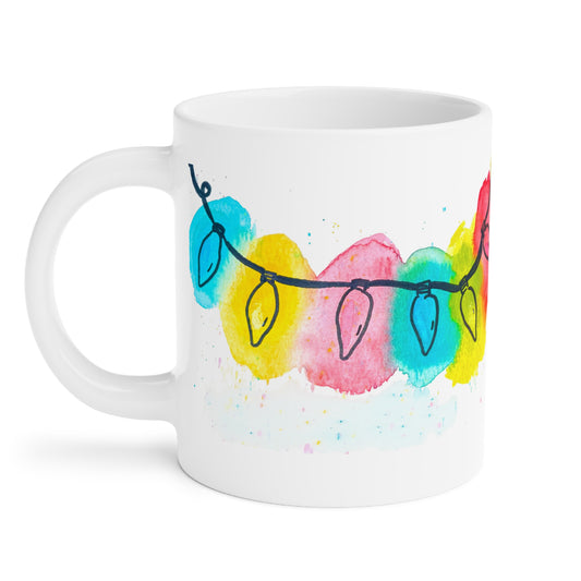 Colorful String Lights Ceramic Mug - Perfect for Holidays & Gifting