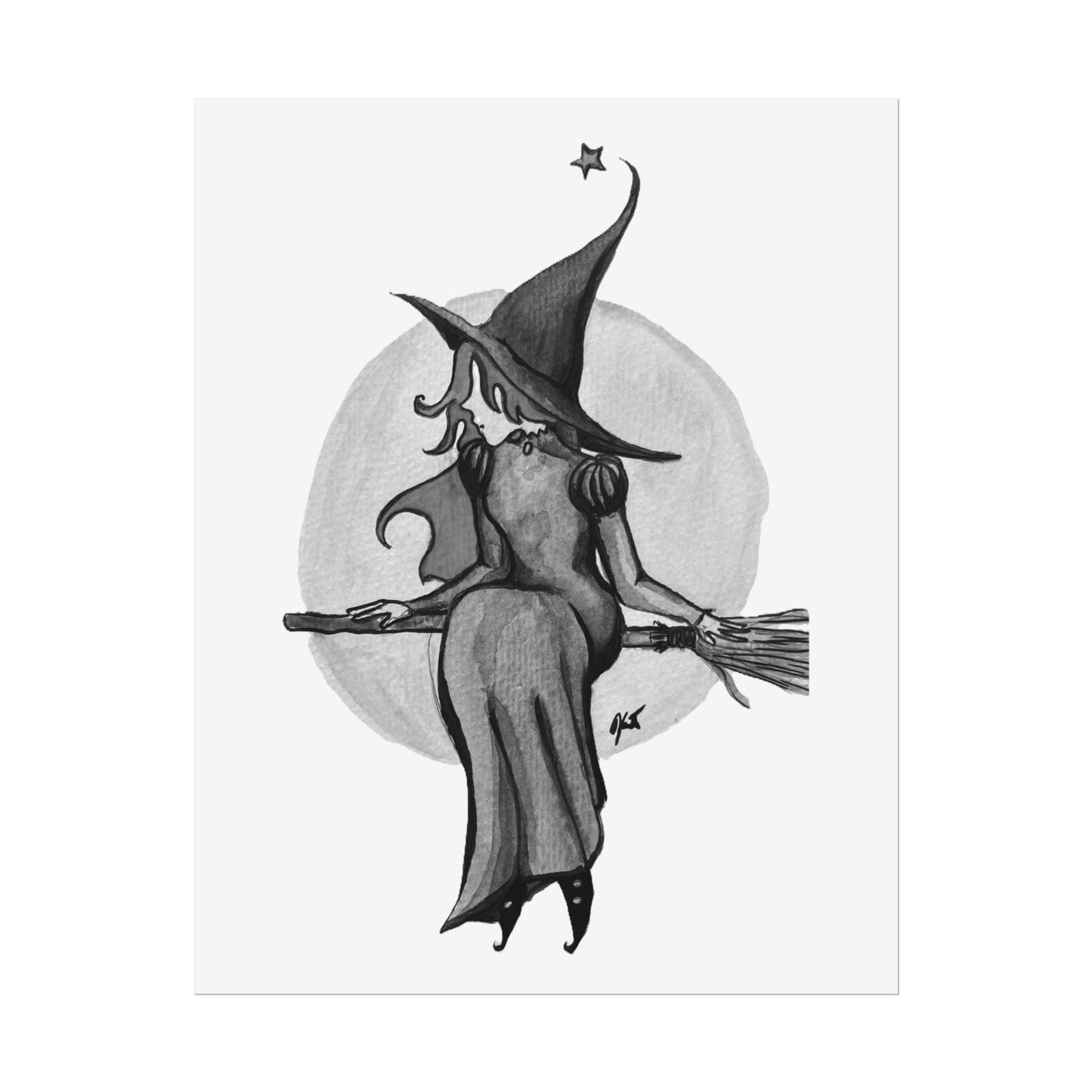 Rolled Posters - Witch B&W