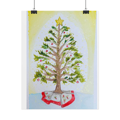 Christmas Tree Rolled Poster - Festive Holiday Decor