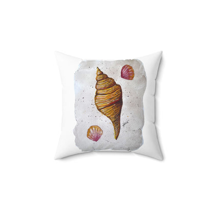 Spun Polyester Square Pillow - Sea Shells