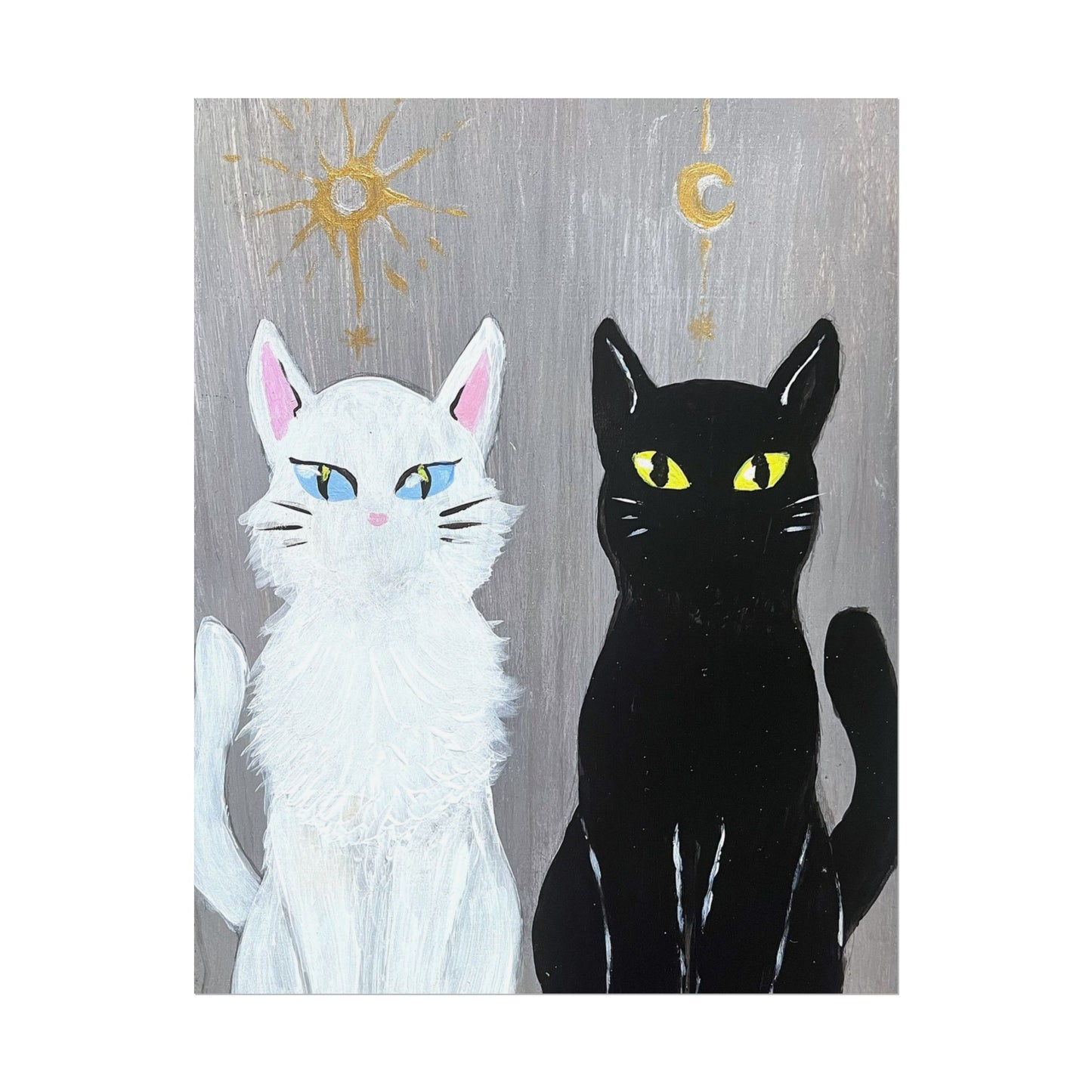 Chat blanc et noir -Imprimé | White and black cat