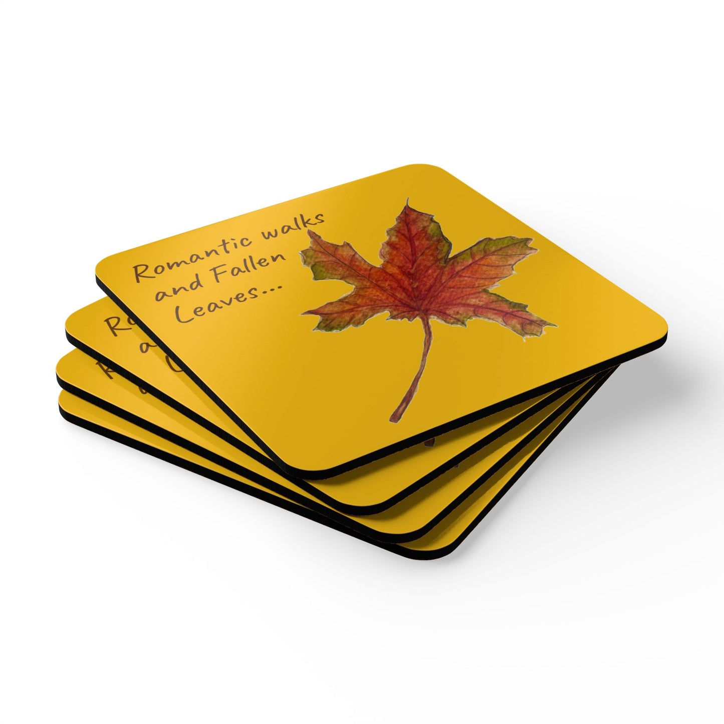 Corkwood Coaster Set - leaves