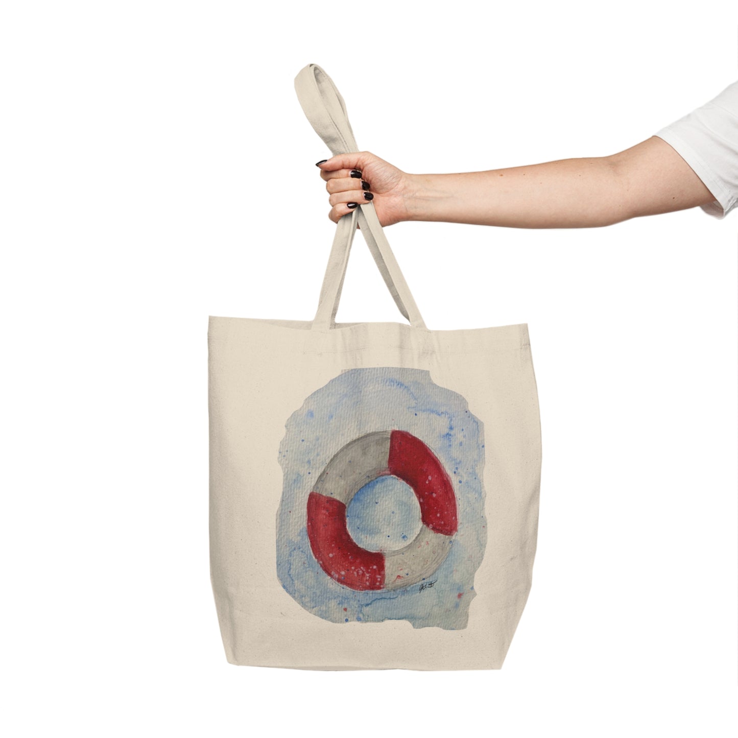 Canvas Shopping Tote - Life buoy