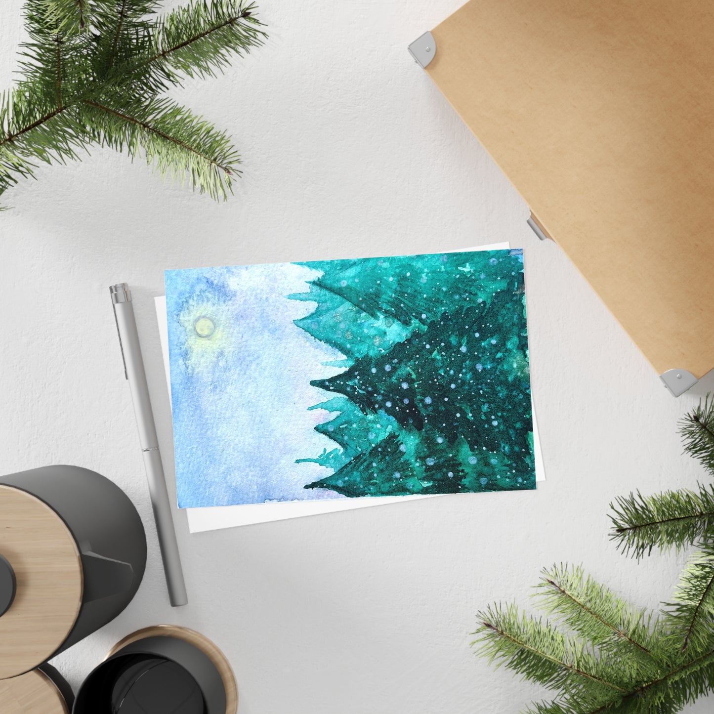 Winter Landscape Art Postcards (Set of 10) - Perfect for Holiday Greetings & All Occasions