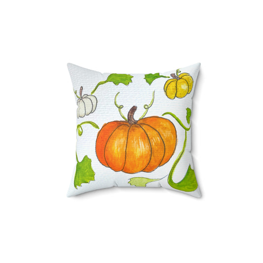 Spun Polyester Square Pillow - Pumpkin