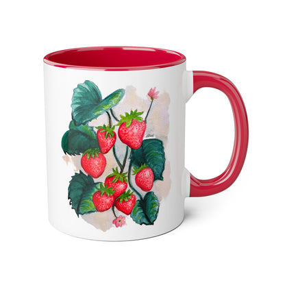 Accent Mugs, 11oz - Strawberries