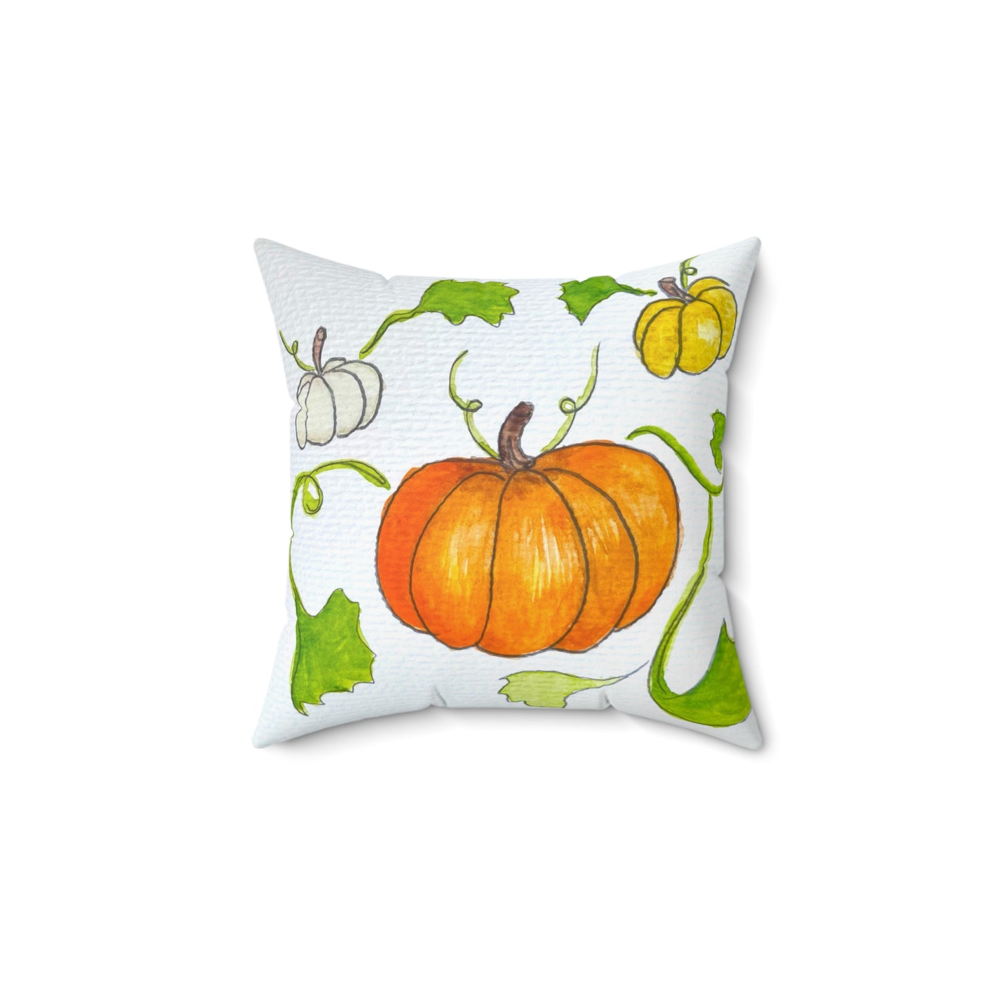 Spun Polyester Square Pillow - Pumpkin