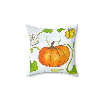 Spun Polyester Square Pillow - Pumpkin