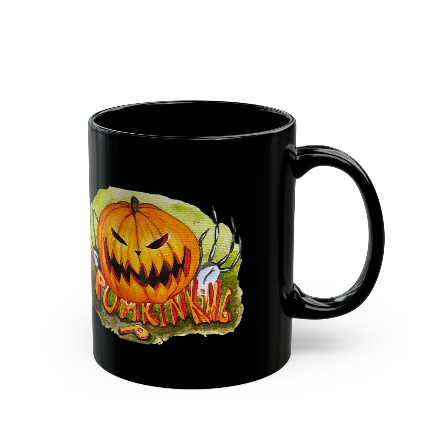 Black Mug (11oz,) - Pumpkin king