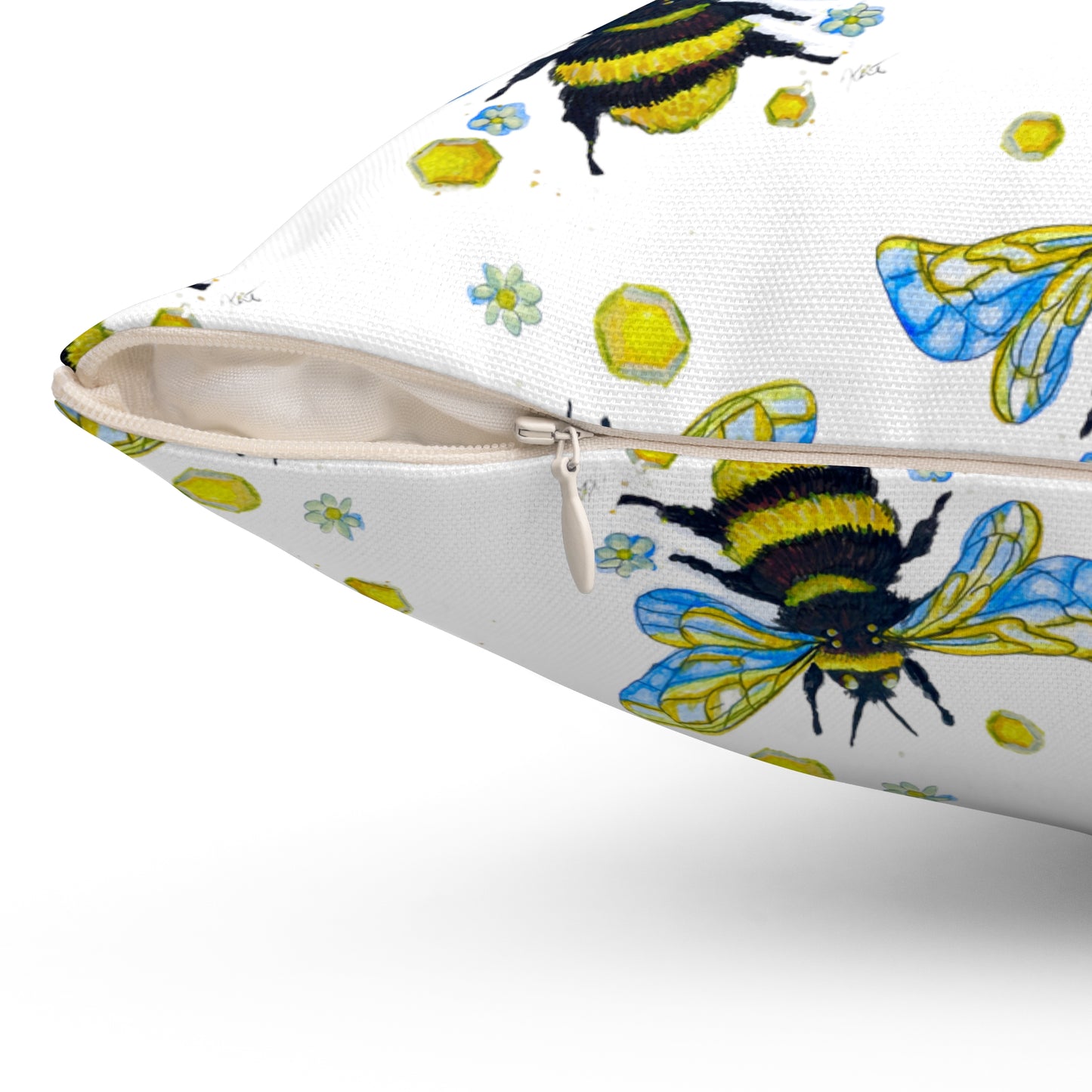 Spun Polyester Square Pillow bee v2