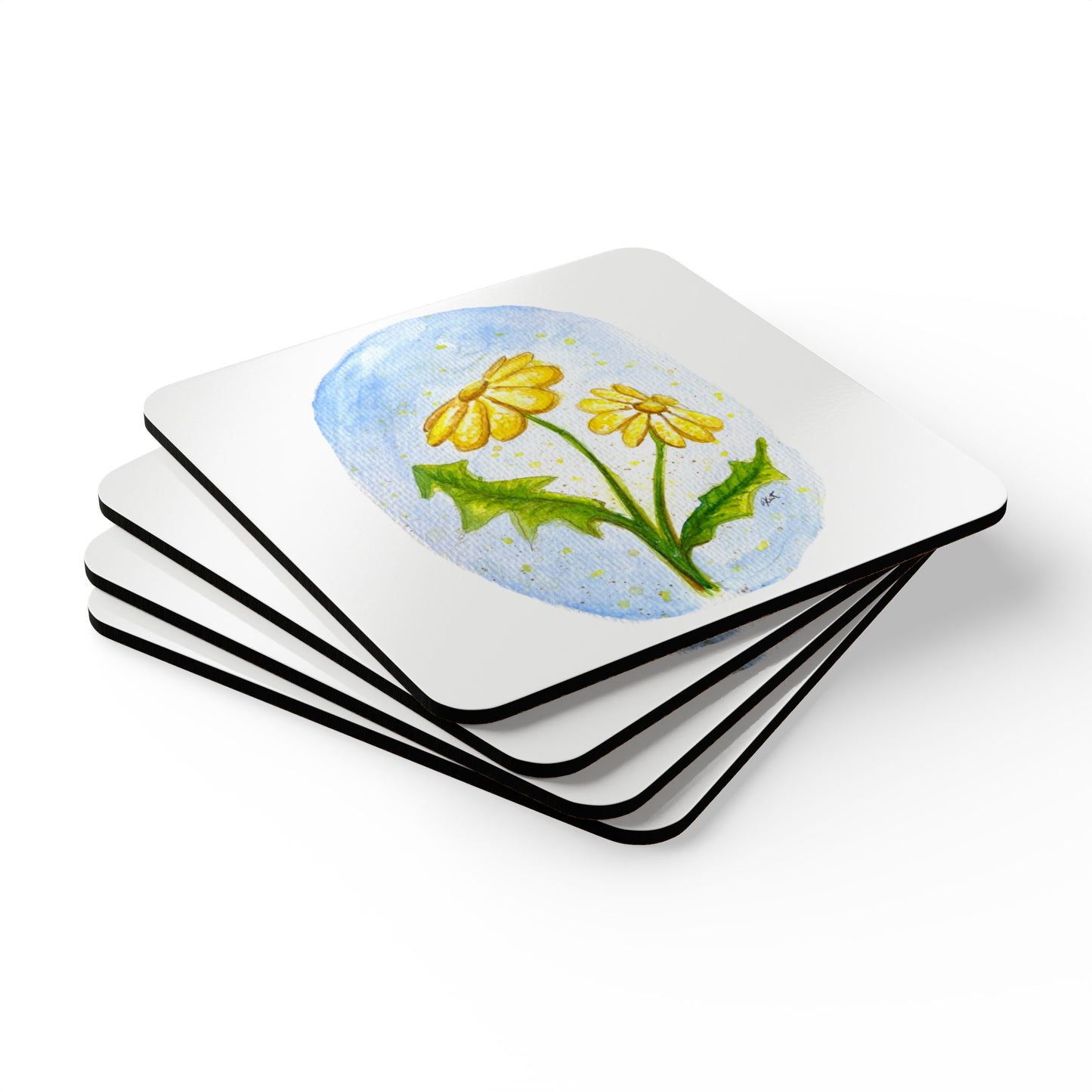 Corkwood Coaster Set - Daisy