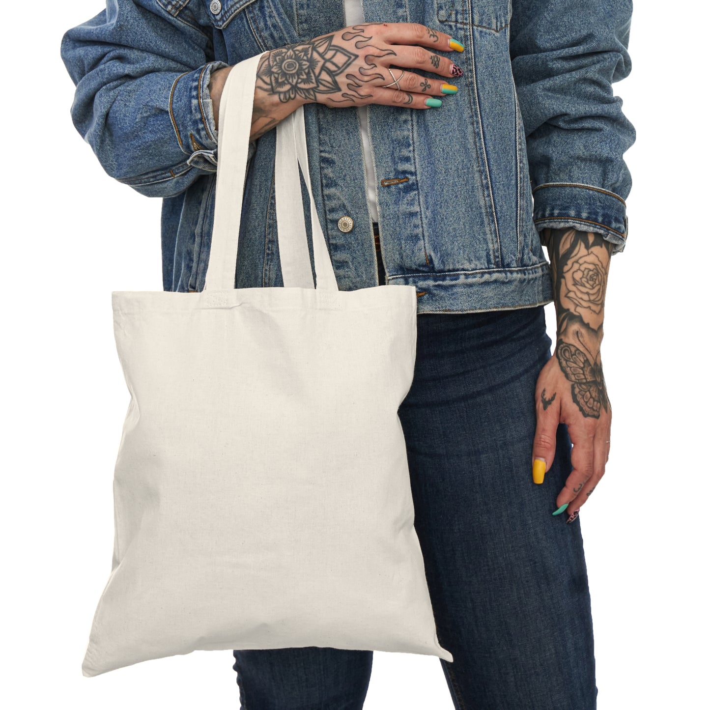 Natural Tote Bag - Fish hooks