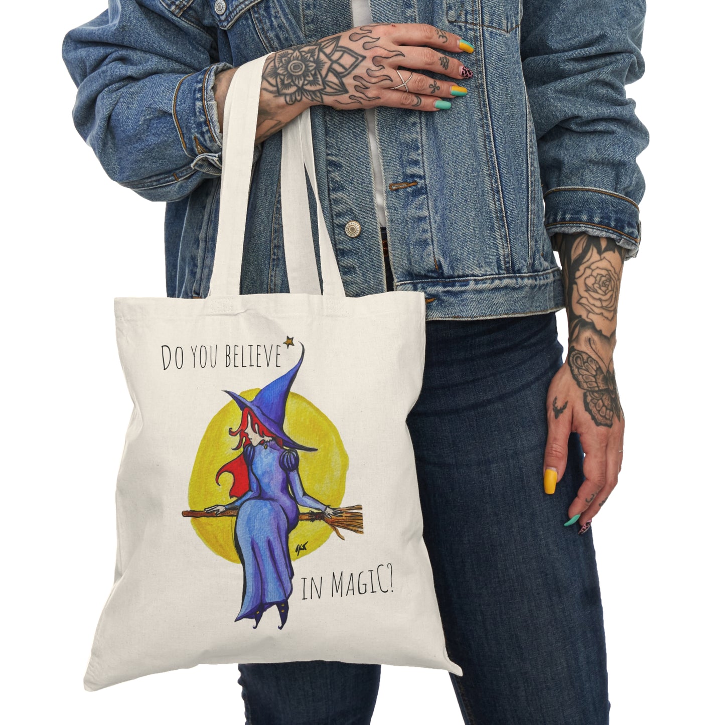 Natural Tote Bag - Witch