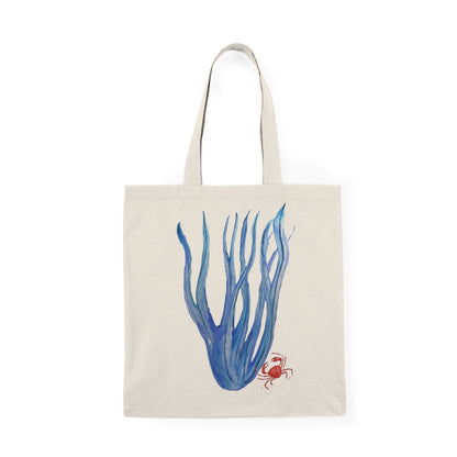 Natural Tote Bag - coral crab