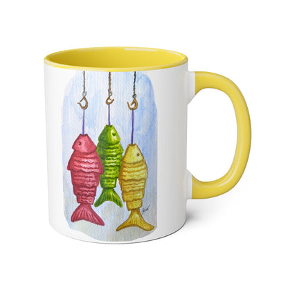 Accent Mugs, 11oz - fish hooks