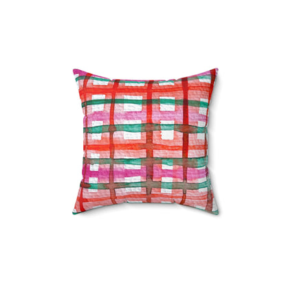 Spun Polyester Square Pillow- Accent Strawberries