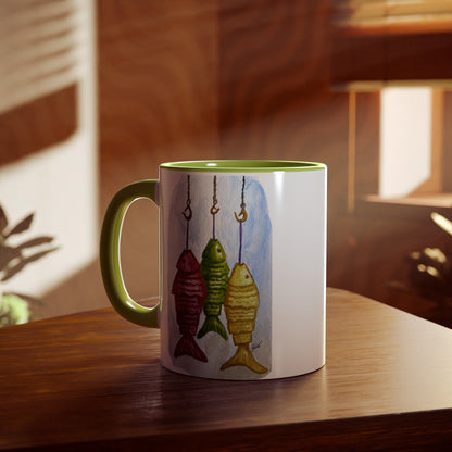 Accent Mugs, 11oz - fish hooks