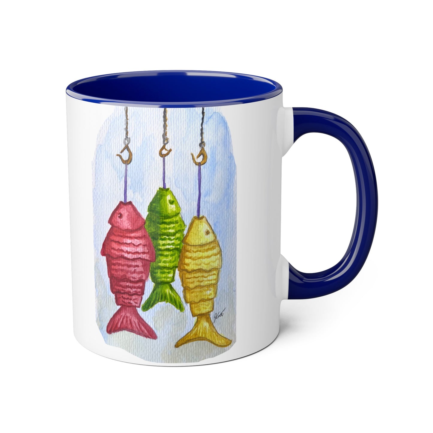 Accent Mugs, 11oz - fish hooks