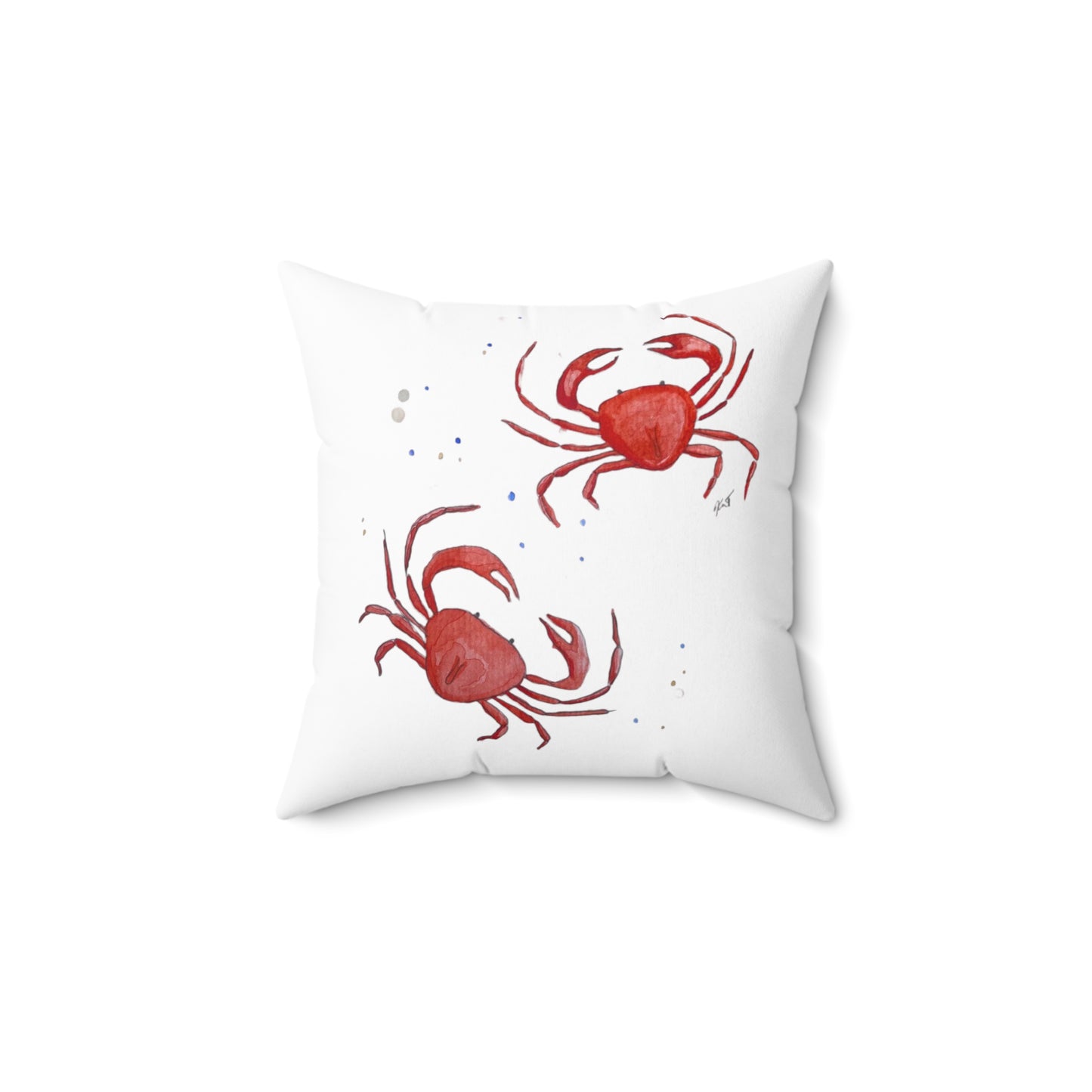 Spun Polyester Square Pillow - Crab