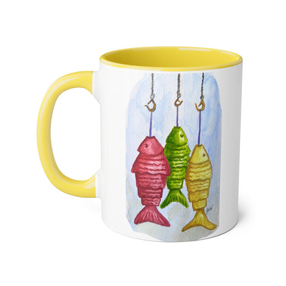 Accent Mugs, 11oz - fish hooks