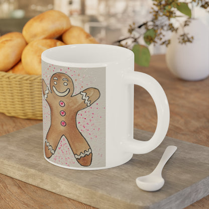 Gingerbread Man Ceramic Coffee Mug - Perfect for Holiday Cheer!