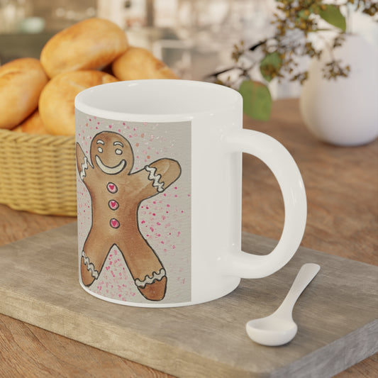 Gingerbread Man Ceramic Coffee Mug - Perfect for Holiday Cheer!