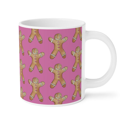 Festive Gingerbread Men Ceramic Mug - Perfect for Holidays & Cozy Coffee Moments