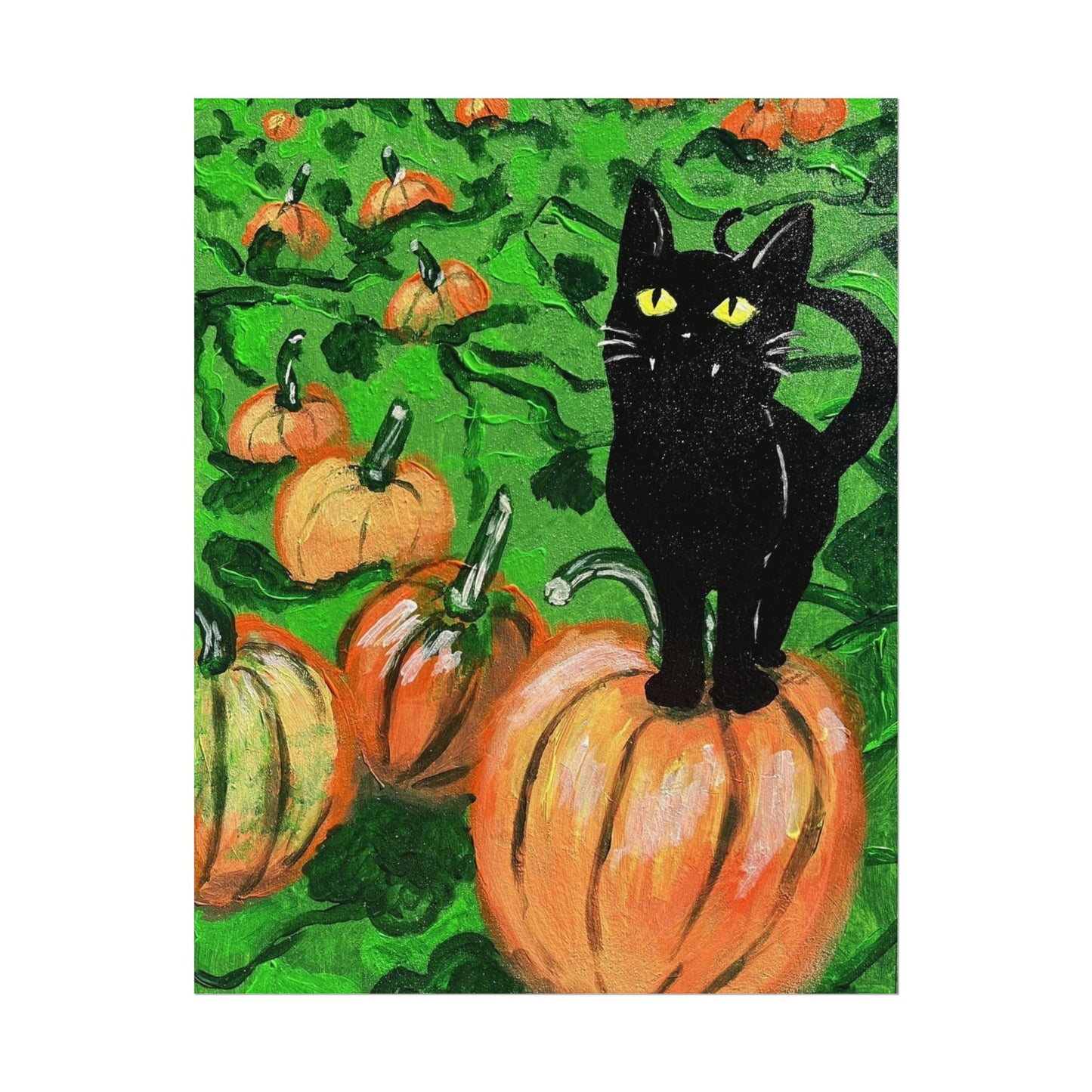 Chat et Citrouilles -Imprimé | Cat and Pumpkin