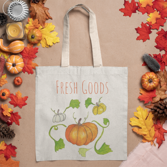 Natural Tote Bag - Pumpkin