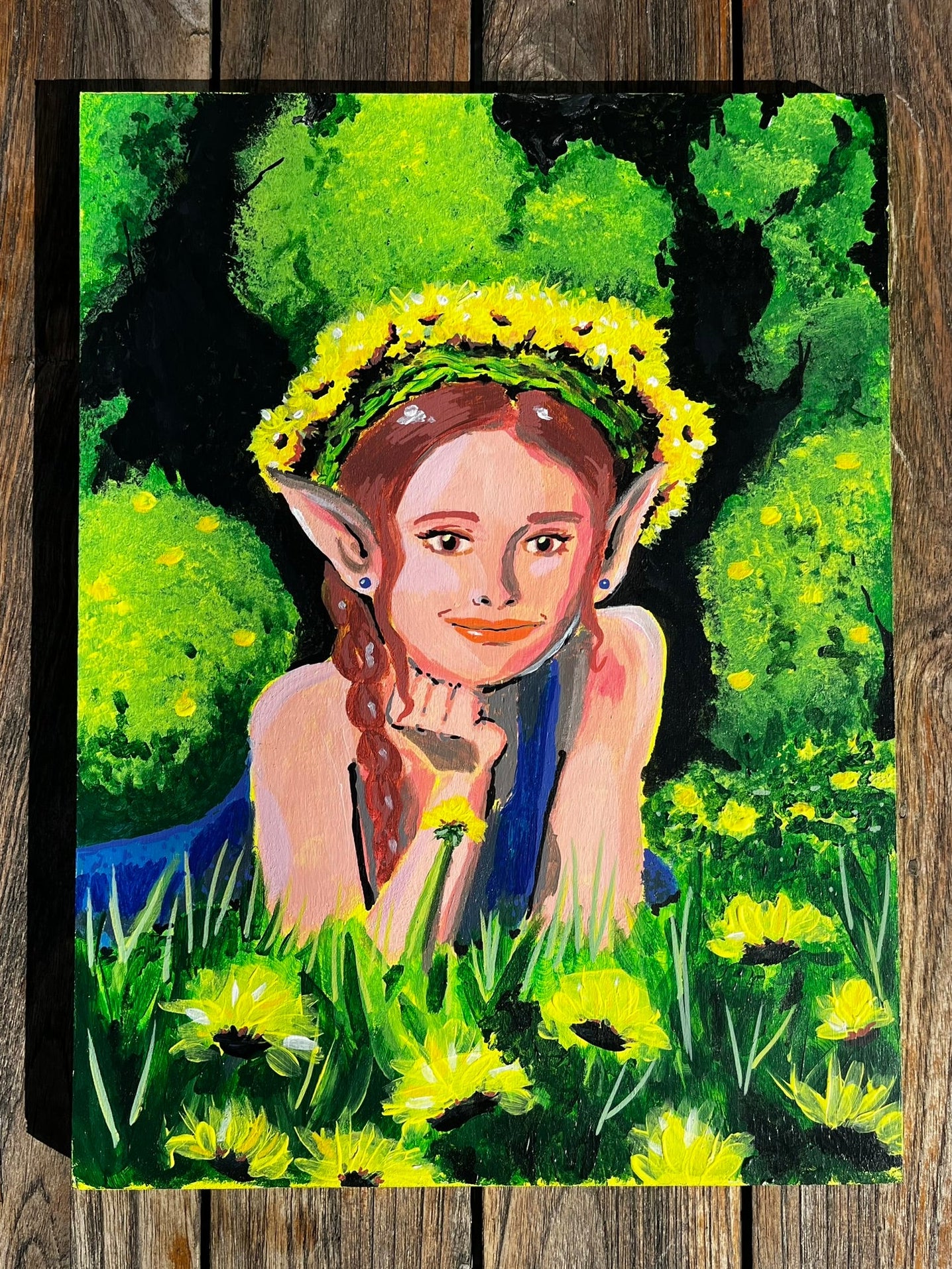 Les Gardiennes du Printemps (3/4) - Acrylique sur bois 12x16