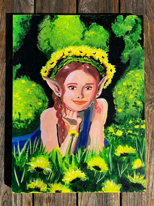 Les Gardiennes du Printemps (3/4) - Acrylique sur bois 12x16