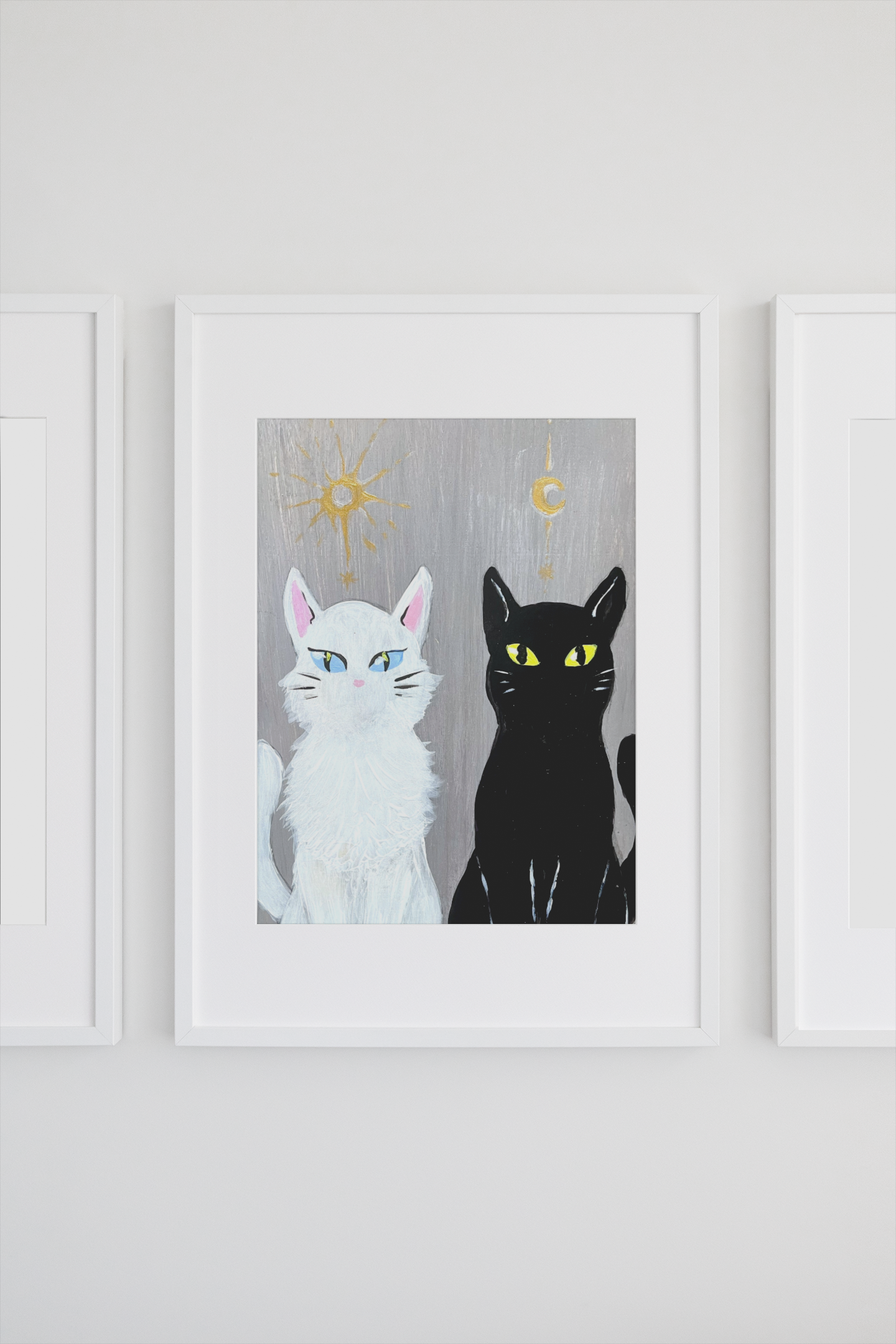 Chat blanc et noir -Imprimé | White and black cat