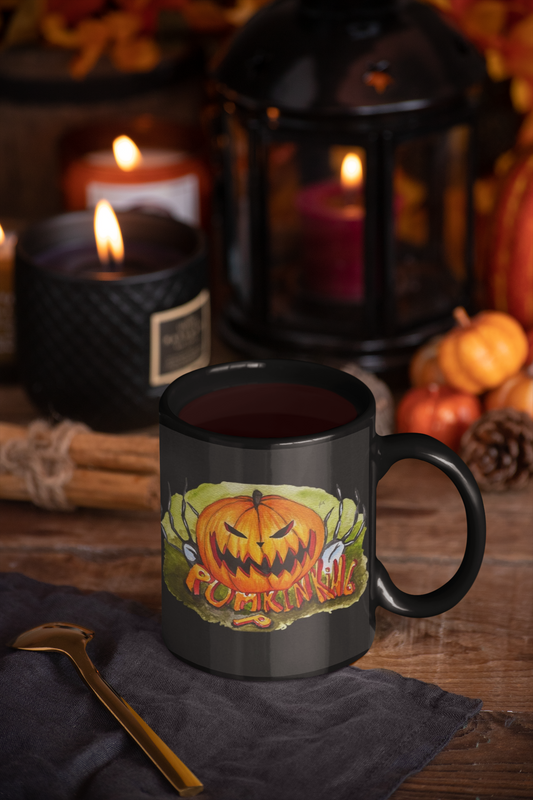 Black Mug (11oz,) - Pumpkin king