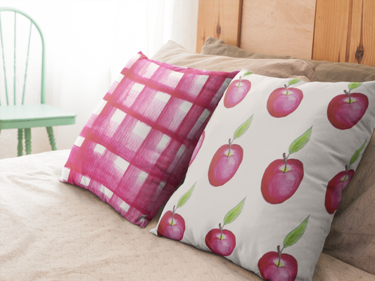 Spun Polyester Square Pillow - Accent apple