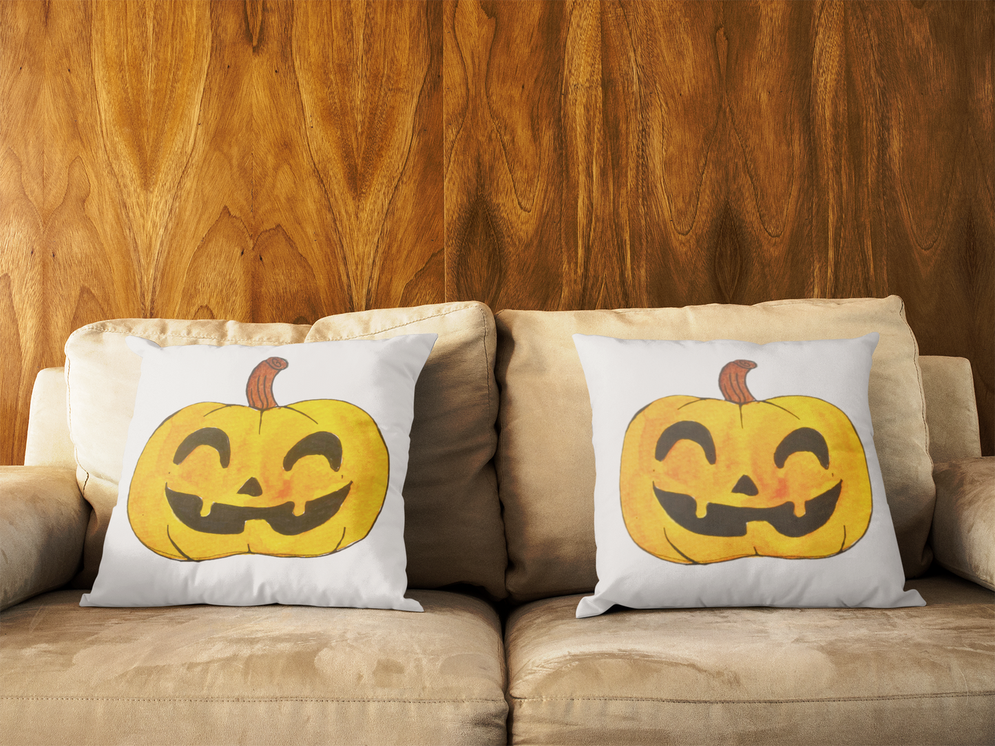 Spun Polyester Square Pillow - pumkin face