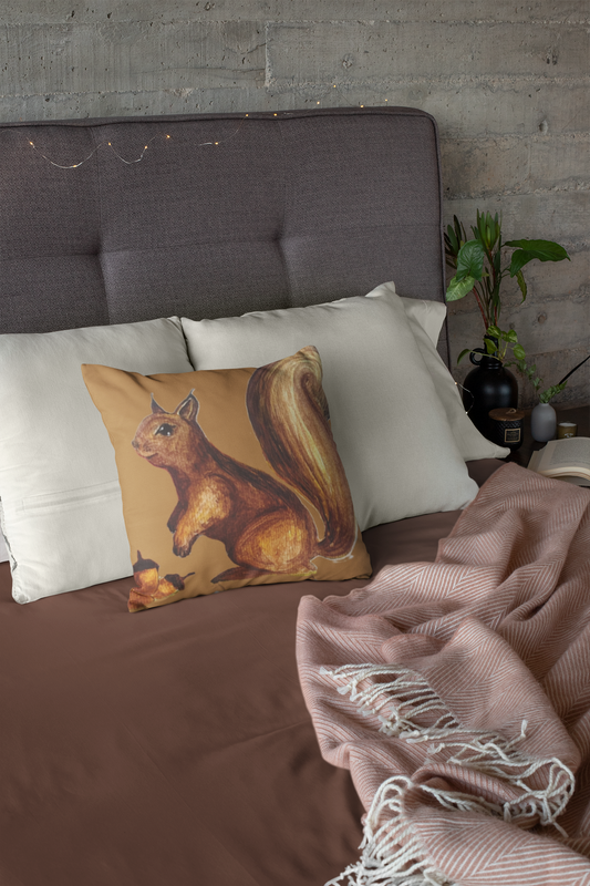 Spun Polyester Square Pillow - squirrel