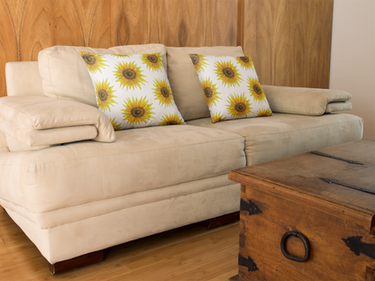 Spun Polyester Square Pillow- Sunflowers