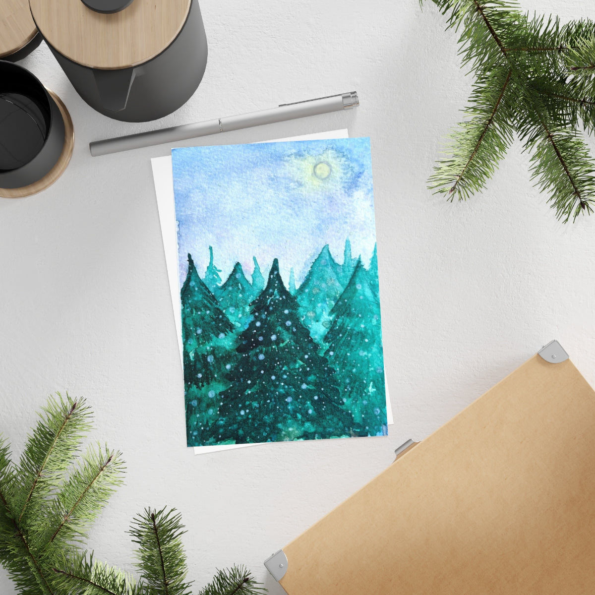 Winter Landscape Art Postcards (Set of 10) - Perfect for Holiday Greetings & All Occasions